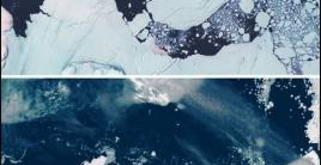 Un iceberg gigante se desprende de un glaciar antártico
