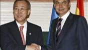 Ban pide a Zapatero liderazgo ante el cambio climático y ayuda para Darfur