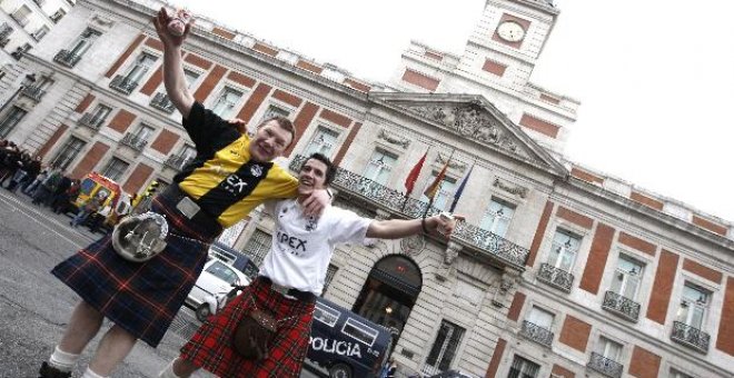 El Aberdeen, rival del Atlético de Madrid, visitó el Bernabéu