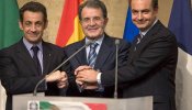 Zapatero, Prodi y Sarkozy escenifican su apuesta por la "Unión por el Mediterráneo"