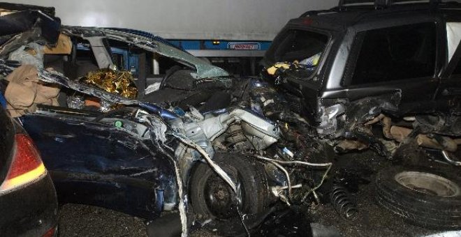 La intensa niebla causó un accidente múltiple en Lleida que se saldó con un muerto y 9 heridos