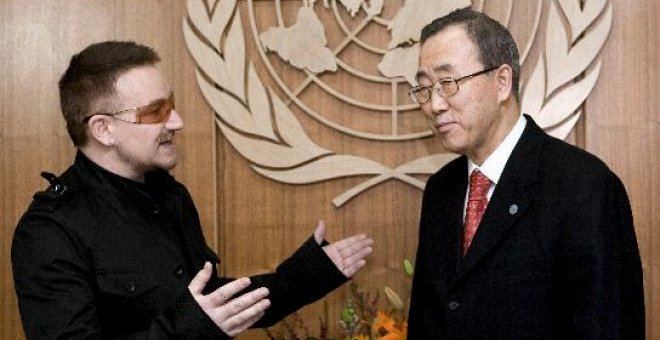 Bono conversa con el secretario general de la ONU sobre la ayuda al desarrollo