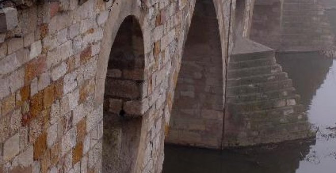 Buscan a los ocupantes de un vehículo que cayó al río de madrugada en el Puente de Piedra en Zamora