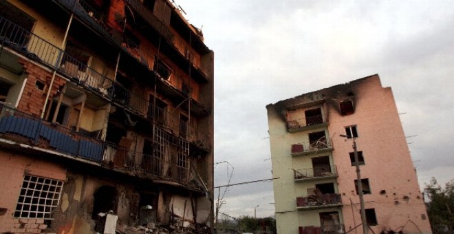 Los georgianos vivieron su primera jornada de combates contra tropas rusas