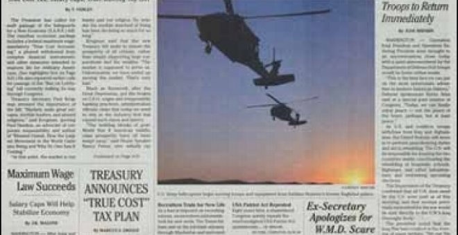 Una falsa edición de 'The New York Times' anuncia en portada fin de la guerra en Irak