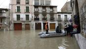 El desbordamiento del Ebro inunda el Casco Viejo de Tudela