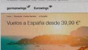 En 2014 Germanwings transportó a casi dos millones de pasajeros en España
