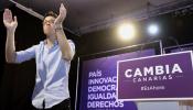 Iñigo Errejon intervienen en un mitin de Podemos en Las Palmas de Gran Canaria