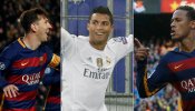 Messi, Neymar y Cristiano, finalistas al Balón de Oro