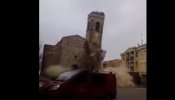Se derrumba el campanario de la iglesia Sant Pere de Rossellò, en Lleida