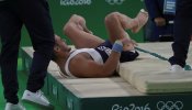El francés Samir Ait Said se parte una pierna al caerse en un salto