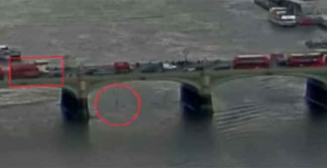 Un vídeo muestra el momento del ataque en Londres y a uno de los heridos que cae al río