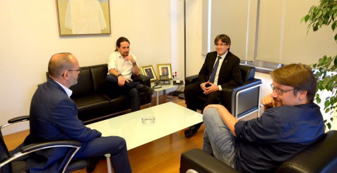 Iglesias quiere que la asamblea sobre Catalunya sea este fin de semana y que asista Puigdemont