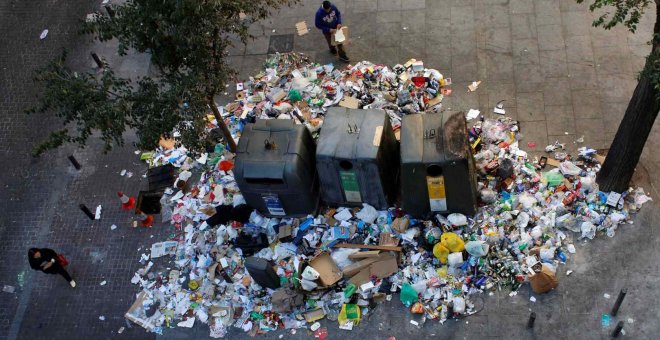 Comienza la huelga indefinida de recogida de basura en Madrid