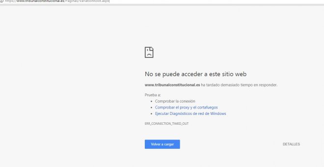 Anonymous bloquea la web del Tribunal Constitucional el día que el Gobierno decide aplicar el artículo 155 a Catalunya