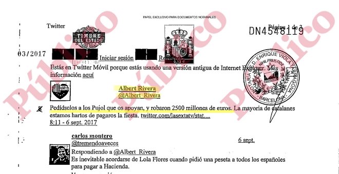 Los Pujol se querellan contra Albert Rivera por acusarlos de "robar 2.500 millones de euros"