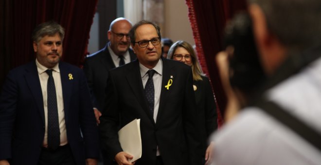 Torra omple de mencions republicanes un discurs per convèncer la CUP