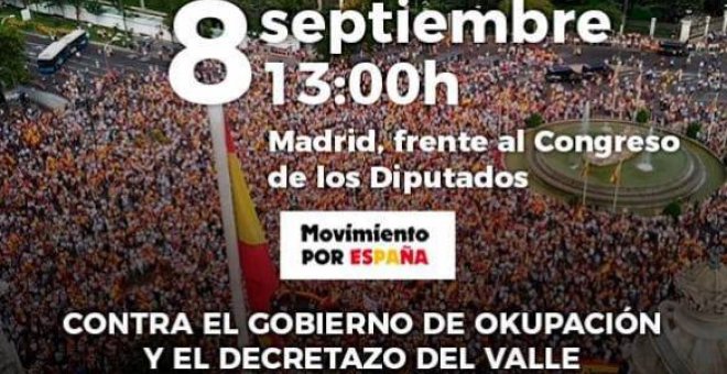 Movimiento por España se manifiesta contra la exhumación de Franco y reclama nuevas elecciones
