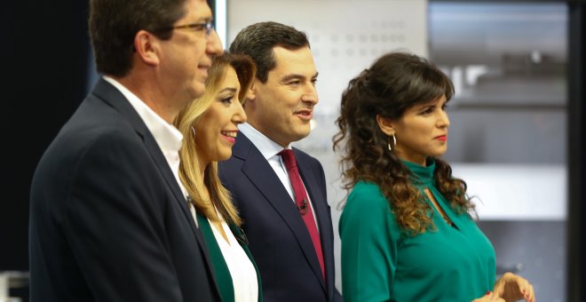 La pelea entre Ciudadanos y PP por el liderazgo de la derecha marca el primer debate electoral en Andalucía