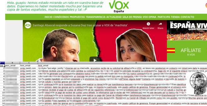 Anonymous accede a datos de miles de usuarios de la página web de Vox España