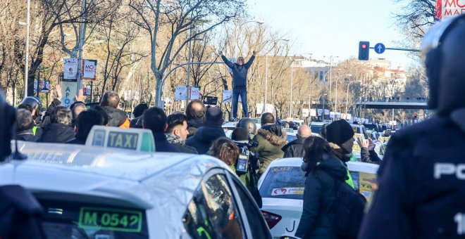 Las imágenes del séptimo día de huelga de los taxistas