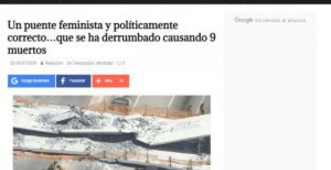 El bulo del puente que se derrumba como "metáfora perfecta del feminismo actual"