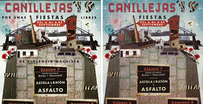 Madrid censura un cartel y elimina la frase 'Por unas fiestas libres de violencia machista'