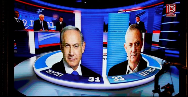 Las encuestas a pie de urna dan un empate técnico entre Netanyahu y Gantz