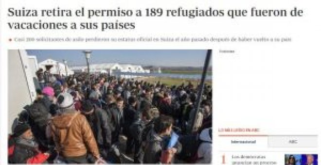 Suiza no ha expulsado "a 189 inmigrantes por irse de vacaciones a sus países" con "subsidios"