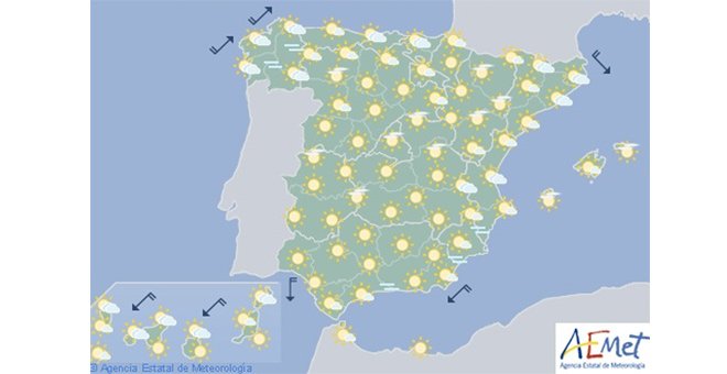 Tiempo estable salvo alguna nubosidad en el oeste y norte de Canarias