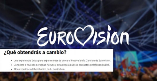 Eurovisión busca voluntarios gratis, con idiomas y que se paguen el viaje a cambio de "una experiencia laboral única en el currículum"