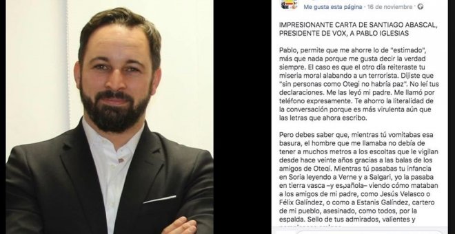 La carta de Abascal a Iglesias de siempre