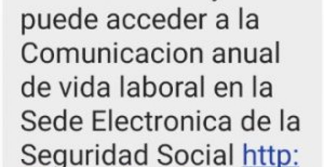 El SMS de la Seguridad Social que parece un bulo y no lo es