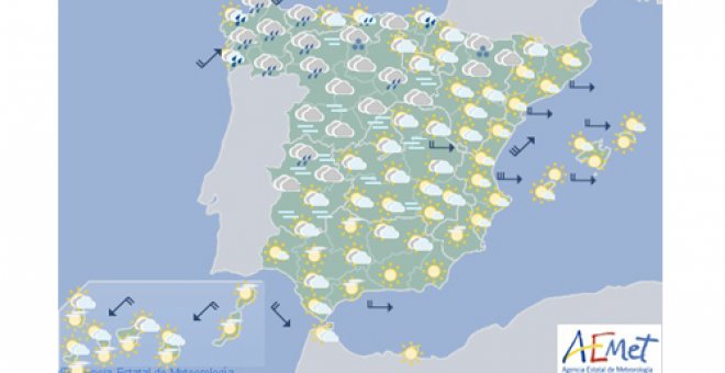 Fuertes vientos en Galicia y lluvias en el norte peninsular: consulta aquí el tiempo en tu comunidad