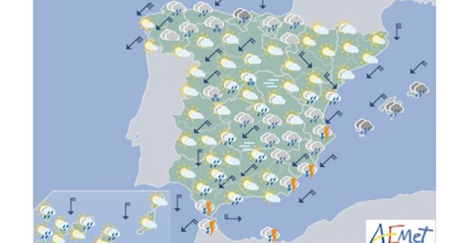 La semana comienza con mucha lluvia y avisos en la costa gallega y levantina