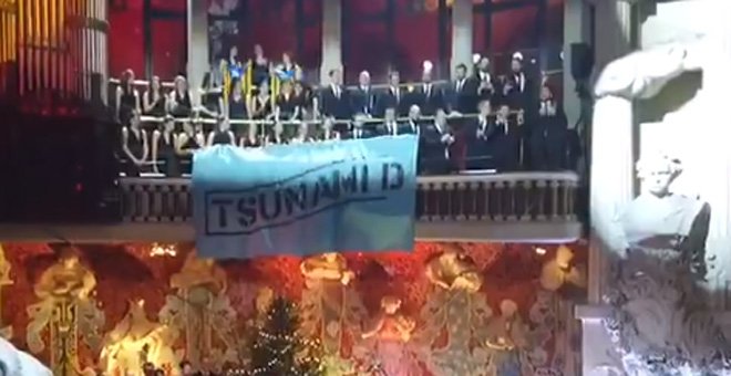 El tradicional concierto de Sant Esteve acaba con una pancarta de Tsunami Democràtic