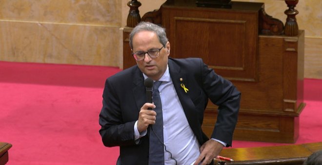 Torra pide al Parlament una respuesta basada en la autodeterminación