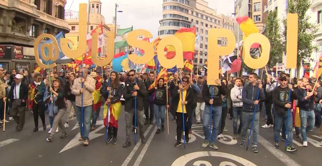 La situación en Cataluña marca la manifestación de Jusapol