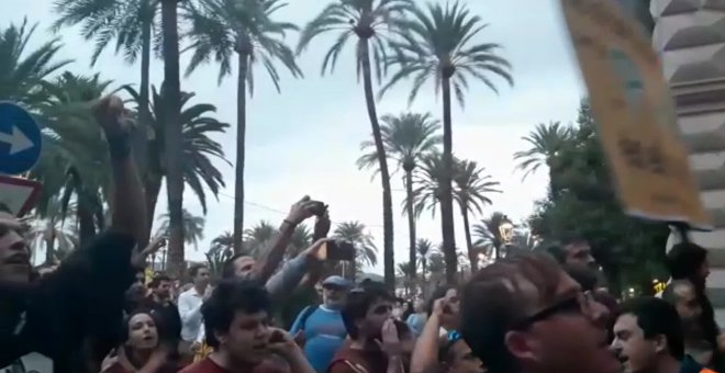 Enfrentamientos entre personas a favor de la unidad de España e independentistas en Baleares