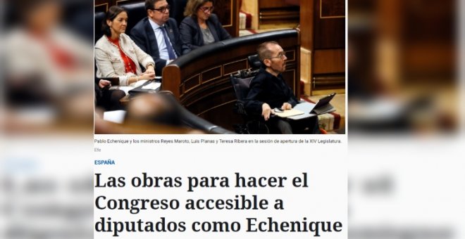 "Porque 'malditos inválidos, que se queden en su puta casa' era demasiado corto": el titular de 'El Español' sobre Echenique que ha indignado a las redes