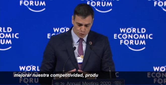Pedro Sánchez defiende en Davos la fortaleza de la economía española