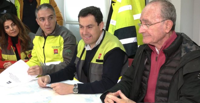 Moreno destaca la colaboración institucional ante la lluvia de Málaga