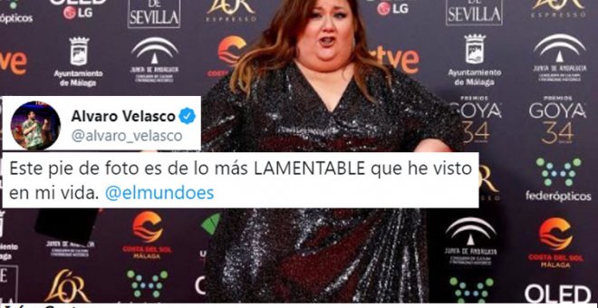 Gordofobia: la "vergüenza ajena" por el pie de foto sobre el vestido y la talla de una actriz en los Goya