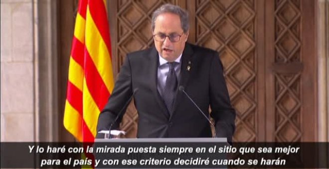 Torra anuncia elecciones anticipadas en Cataluña