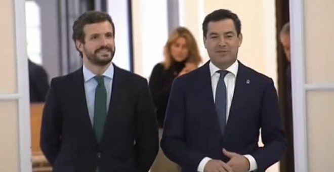 Pablo Casado se reúne con el presidente de la Junta de Andalucía en Sevilla