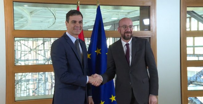 Sánchez se reúne con el presidente del Consejo Europeo, Charles Michel