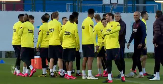 El Barça entrena para olvidar la eliminación de Copa del Rey