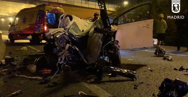 Accidente de tráfico en el enlace de la A2 con M30 sur