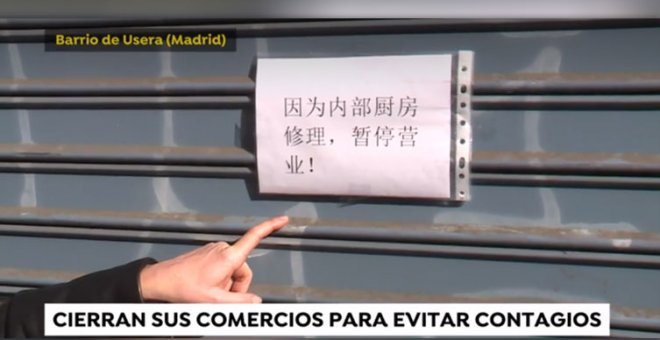Antena 3 traduce un cartel chino de "cerrado por reparación" así: "Cerrado por cuarentena del coronavirus"