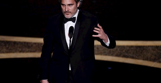 El reivindicativo discurso de Joaquin Phoenix en los Oscar: "Creemos tener derecho a inseminar a una vaca y quitarle su cría"